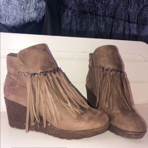 Fringe booties - size 9 - FITS LIKE A 10